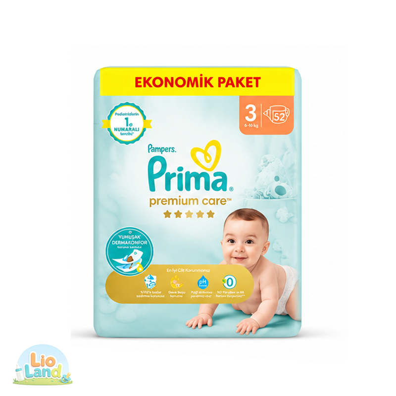 پوشک پریما پمپرز ضد حساسیت سایز 3 - 52 عددی