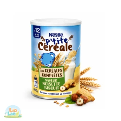 سرلاک غلات کامل بیسکویت فندوق Nestle مدل P’tite مناسب +۱۲ماه