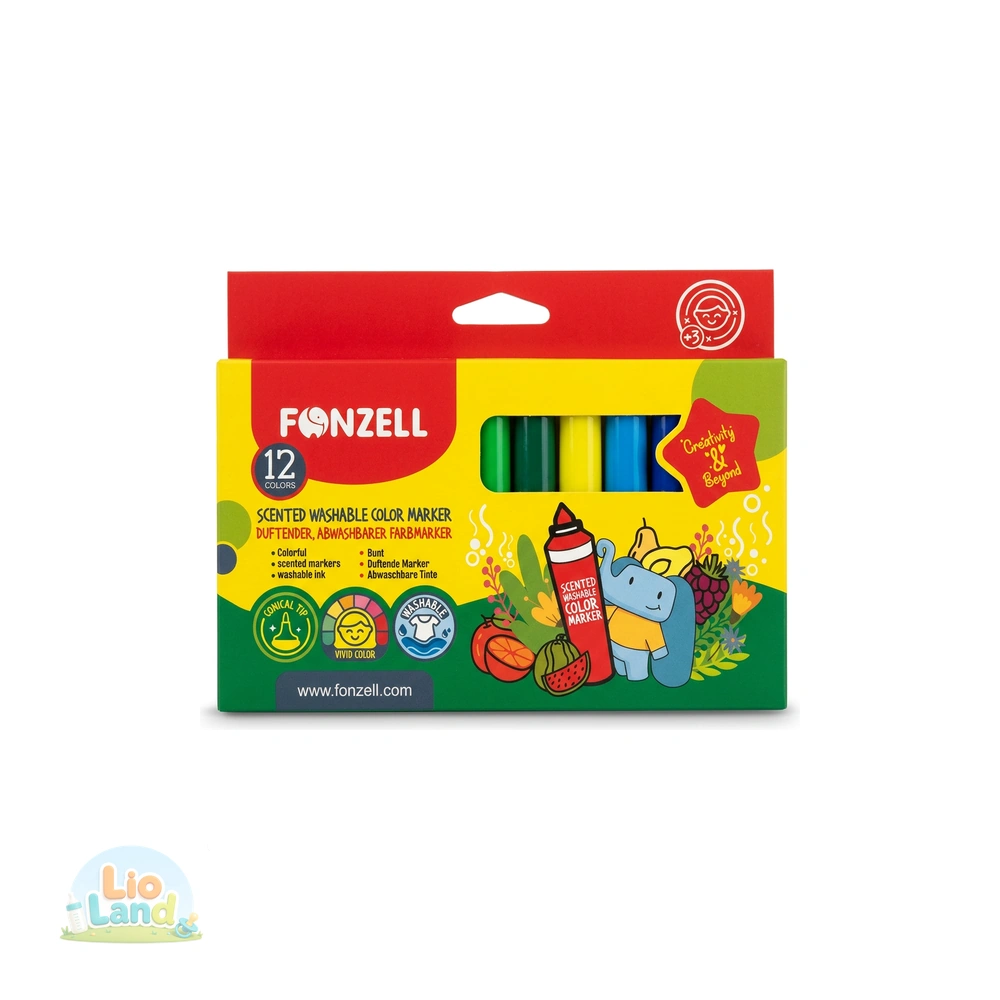 ماژیک اسانس دار ۱۲ رنگ فونزل Fonzell مدل Kids