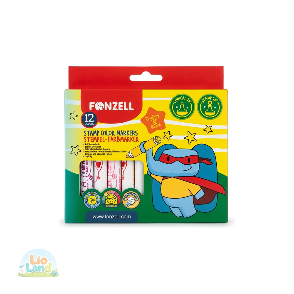 ماژیک استامپ دار ۱۲ رنگ فونزل Fonzell