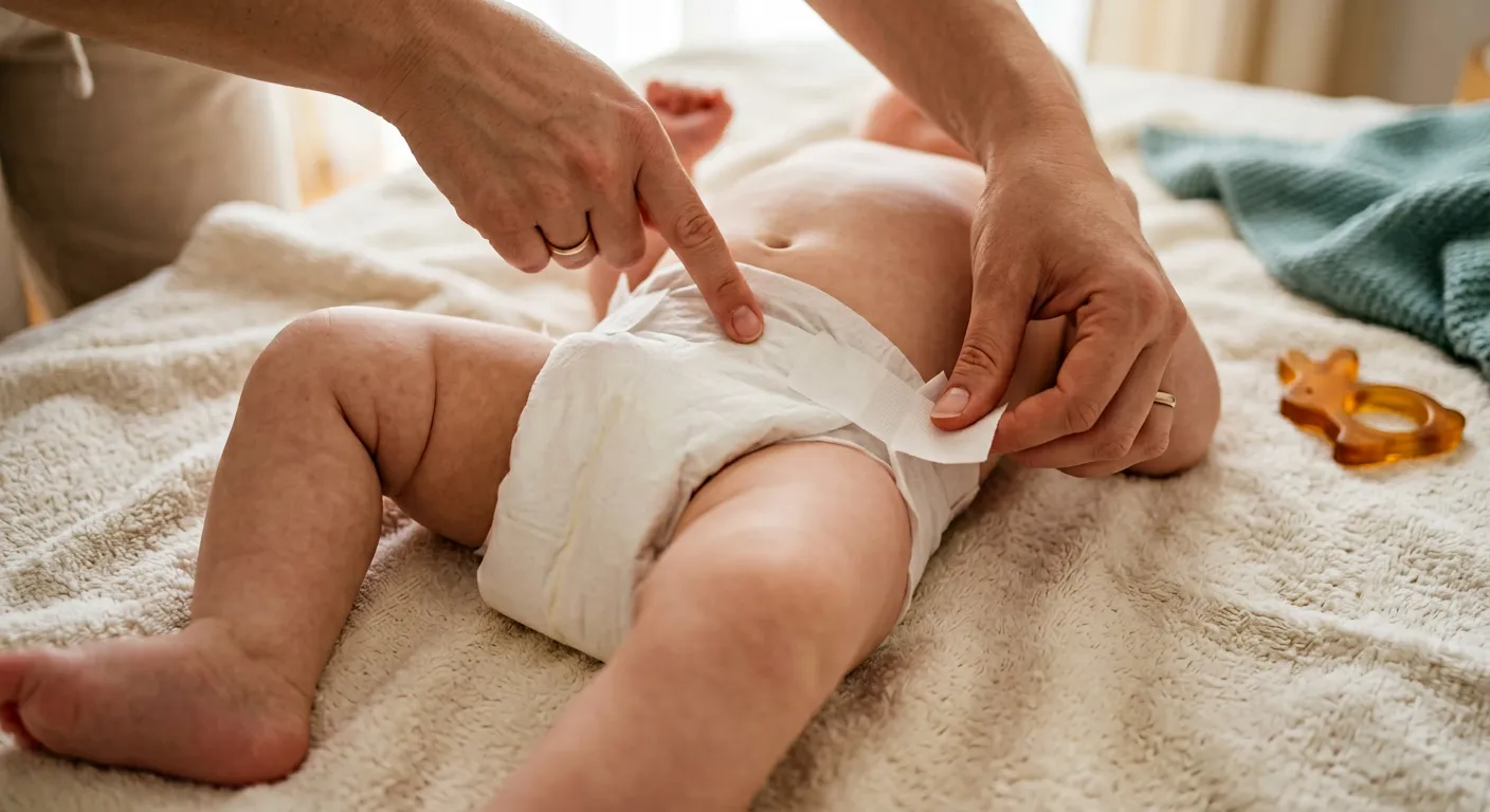 بررسی سایز پوشک نوزاد با آزمون انگشت بین کش کمر و شکم کودک